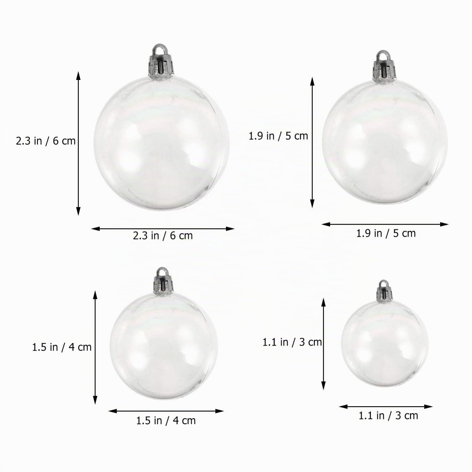 NUOBESTY Lot de 54 Petites Boules De NoëL IriséEs Transparentes pour Sapin De NoëL DéCoration à Suspendre pour FêTe De Mariage