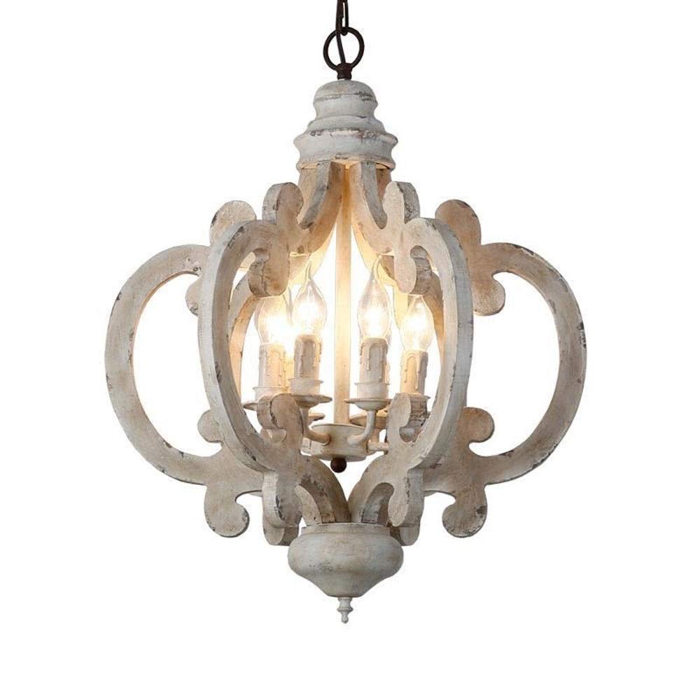 Lanterne de bougie en bois courbé et lustre de style ferme nostalgique