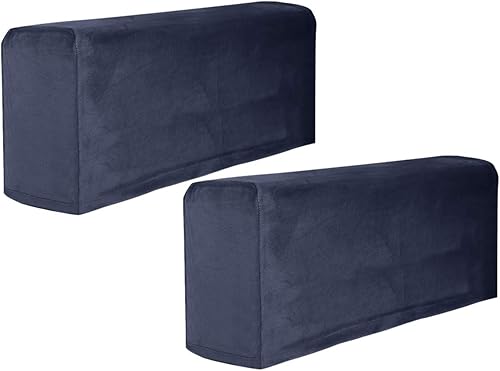 Miniatura 1 de Garneck 2 fundas de tela elástica para reposabrazos antideslizantes, de elastano, para sillón reclinable, protector de muebles, color azul marino