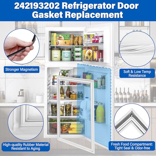 Image of 36″x27″ 242193202 Refrigerator Door Gasket Replacement Compatible with Frigidaire Kenmore FFTR1514RW1 FFHT1514QW0, Upgraded 242193202 Fridge Gasket Replace 3016406 PS8769012 Door Seal - Unbent