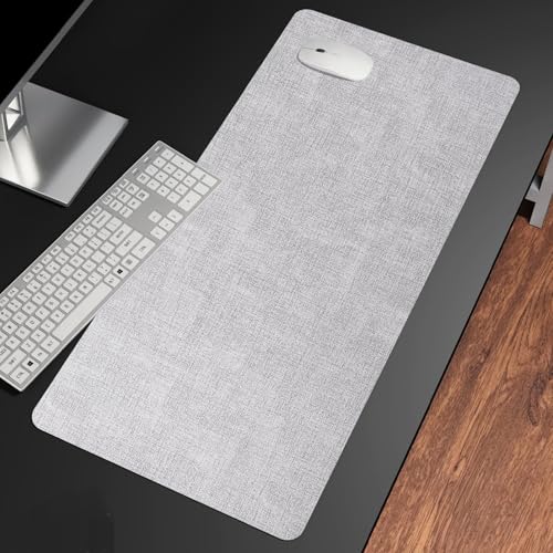 Sous-main en cuir gris clair 100x50cm pour ordinateur portable