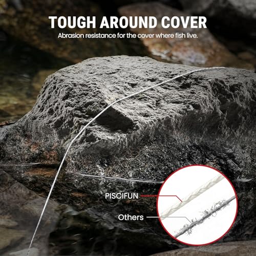 Image of Piscifun Onyx Braided Fishing Line, Superline Abrasion Resistant Braided Lines, Zero Stretch Super Strong, Low Memory, Fast Water Cutting PE Fishing Lines, 6lb-150lb