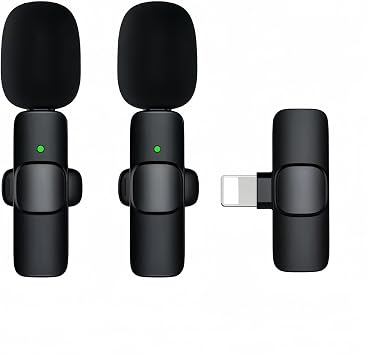 K9 Professional Wireless Lavalier Lapel Microphone for iPhone, iPad - Cordless Omnidirectional Condenser Recording Mic for Interview Video Podcast Vlog YouTube K9IOS1-2