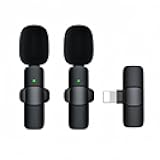Rillpac K9 Professional Wireless Lavalier Lapel Microphone for iPhone, iPad - Cordless Omnidirectional Condenser Recording Mic for Interview Video Podcast Vlog YouTube (K9IOS1-2)