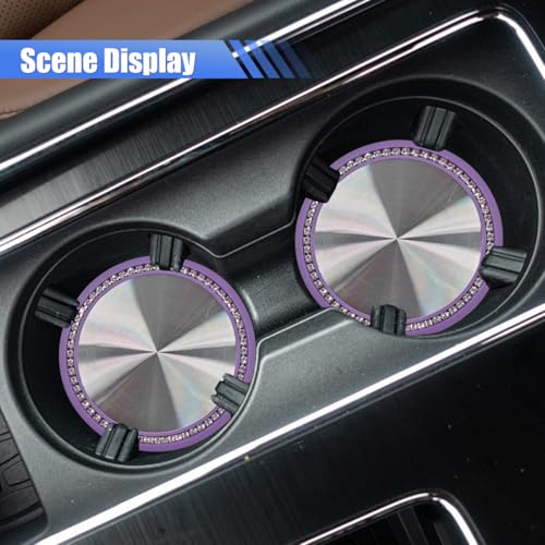 2PCS Bling Portavasos para Carro Universales Morado miniatura 6