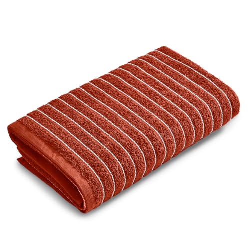 Image of Welspun 100% Cotton Towels for Bath | Towels for Bath Large Size | Welspun Bath Towel - Soft & Absorbent | 250 GSM | 1 Piece Bath Towel for Men /Women | Dobby Solid | 70 cms x 150 cms - Rust