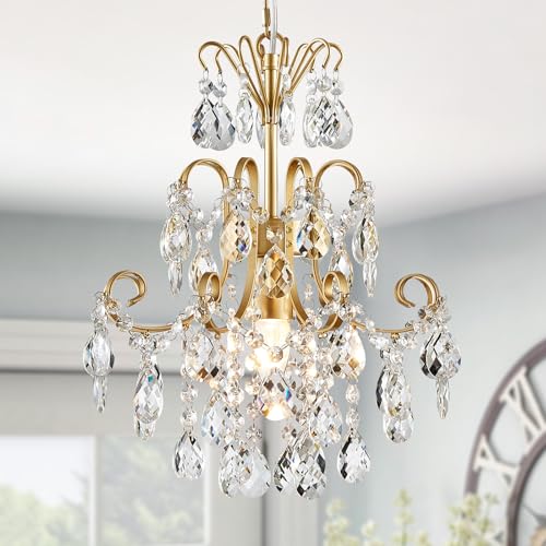WUZUPS Crystal Lustre 1-Lumière Pendentif Lumière de plafond Lumière d'éclairage moderne pour chambre Couloir Bar Cuisine Salle de bains, H 39.9 cm x L 35...