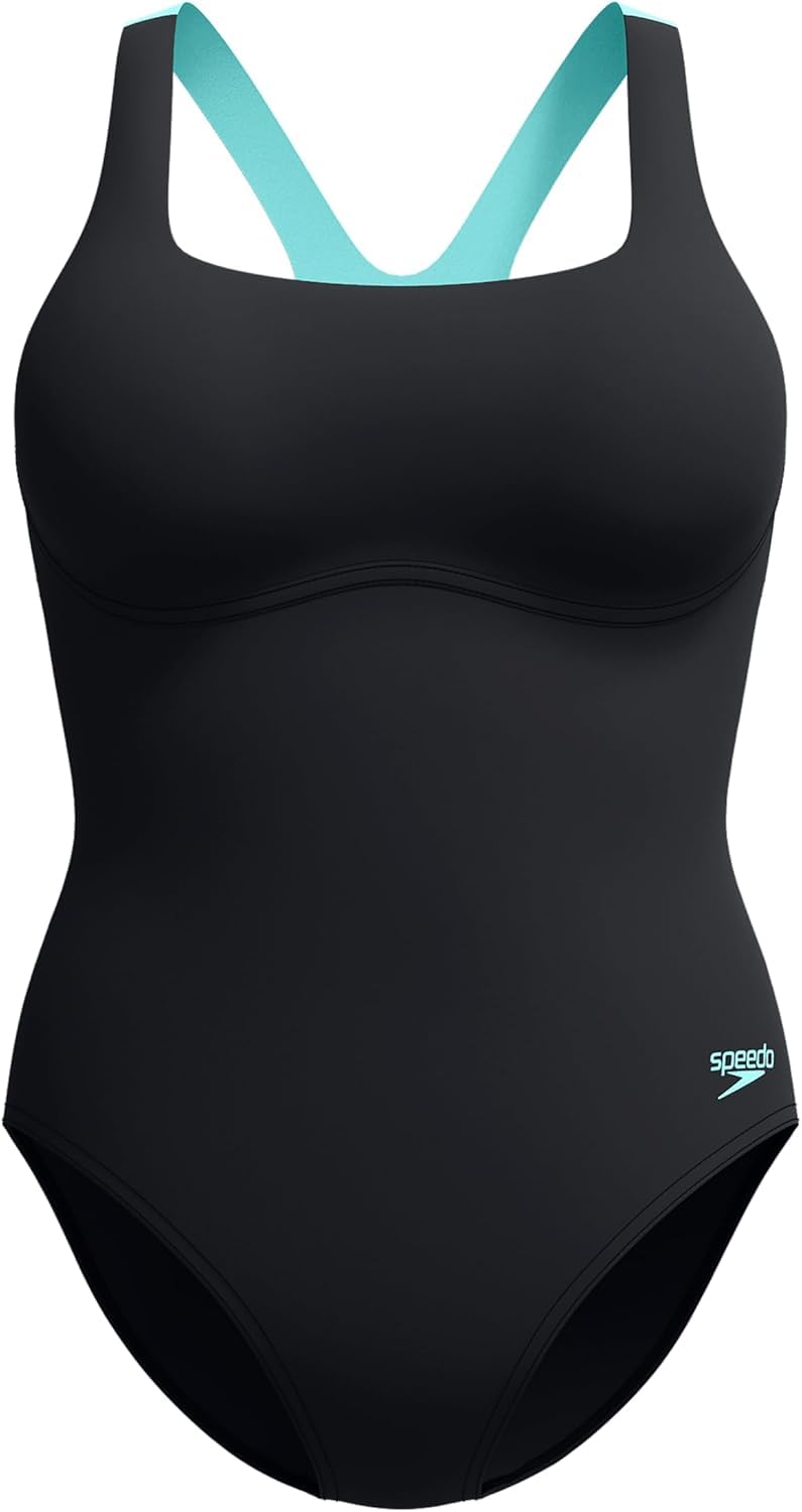 Speedo Damen Badeanzug mit Flexband und Integriertem Schwimm-BH