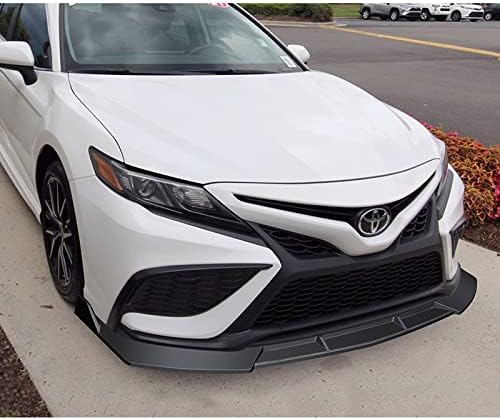 3PCS Front Bumper Lip Kit fit for Compatible with 2021-2024 Toyota Camry SE, STP-Style Splitter Trim Protection Spoiler, Air-Dam-Chin-Diffuser (Unpainted Matt Black)