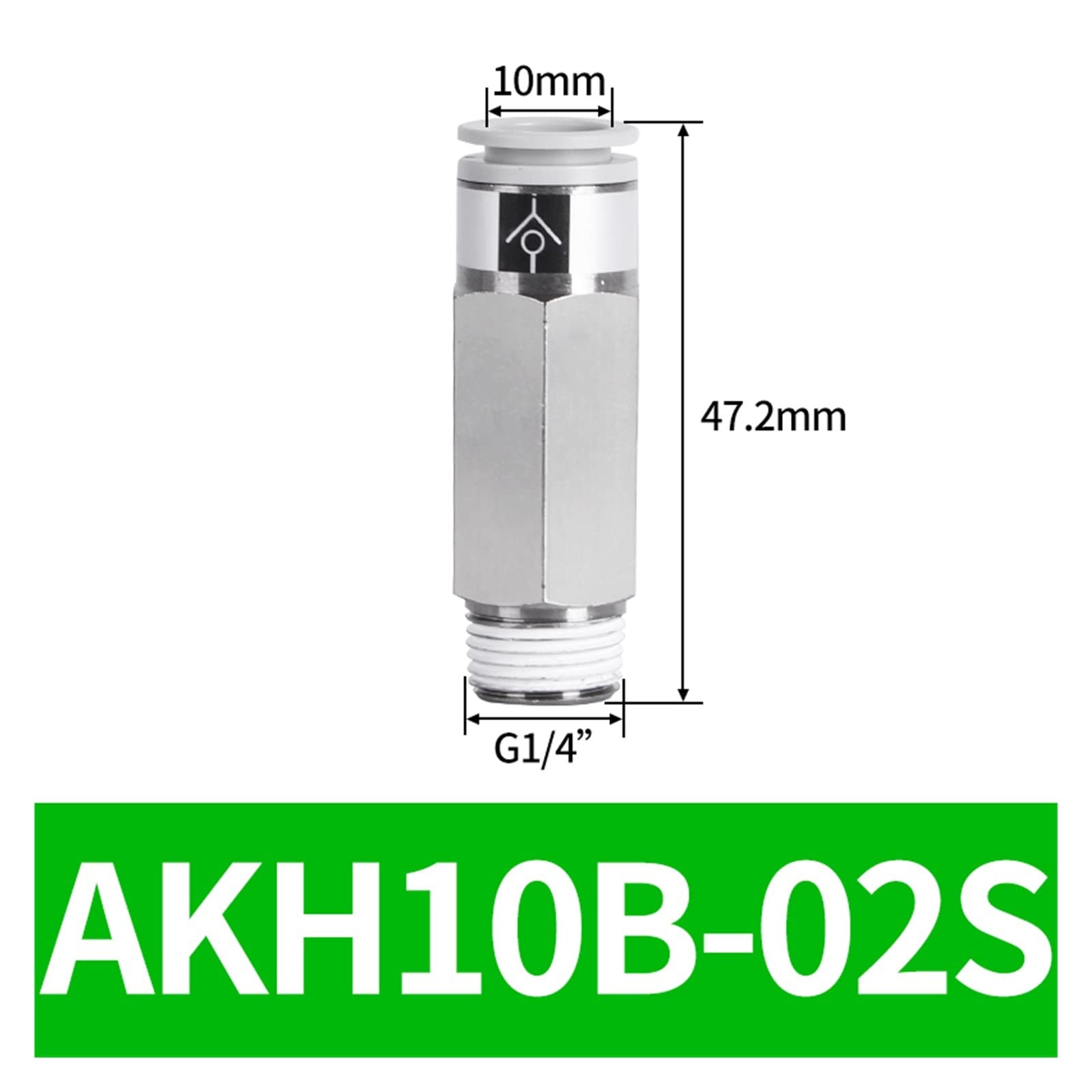 Pneumatic Check Valve Quick Connector, 04B-12B | For PU/PE pipes, 0-0.8MPa, easy push-to-connect, leak-proof devise(Akh10b-02s)