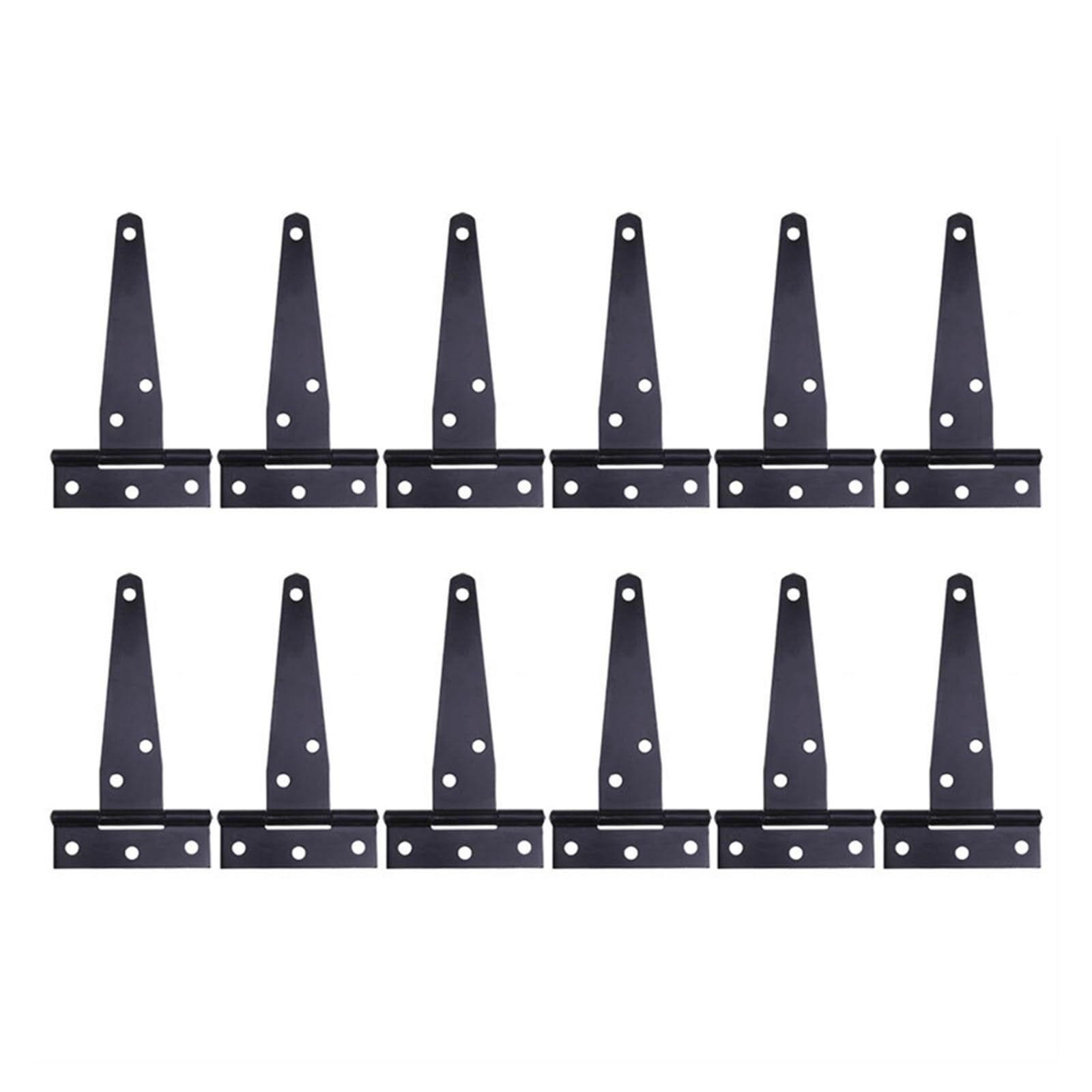 12PCS T-Hinges, 4 Inch Iron Shed Hinges for Cabinet Doors and Barn Door Hinges