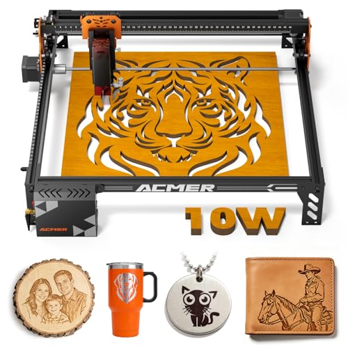 Image of ACMER P1 S Pro Laser Engraver, 10000mW Laser Cutter Engraving Machine | 380x370mm Large Working Area, WiFi Control, for Wood, Acrylic, Leather, Glass, Metal for DIY, Crafts & Small Business