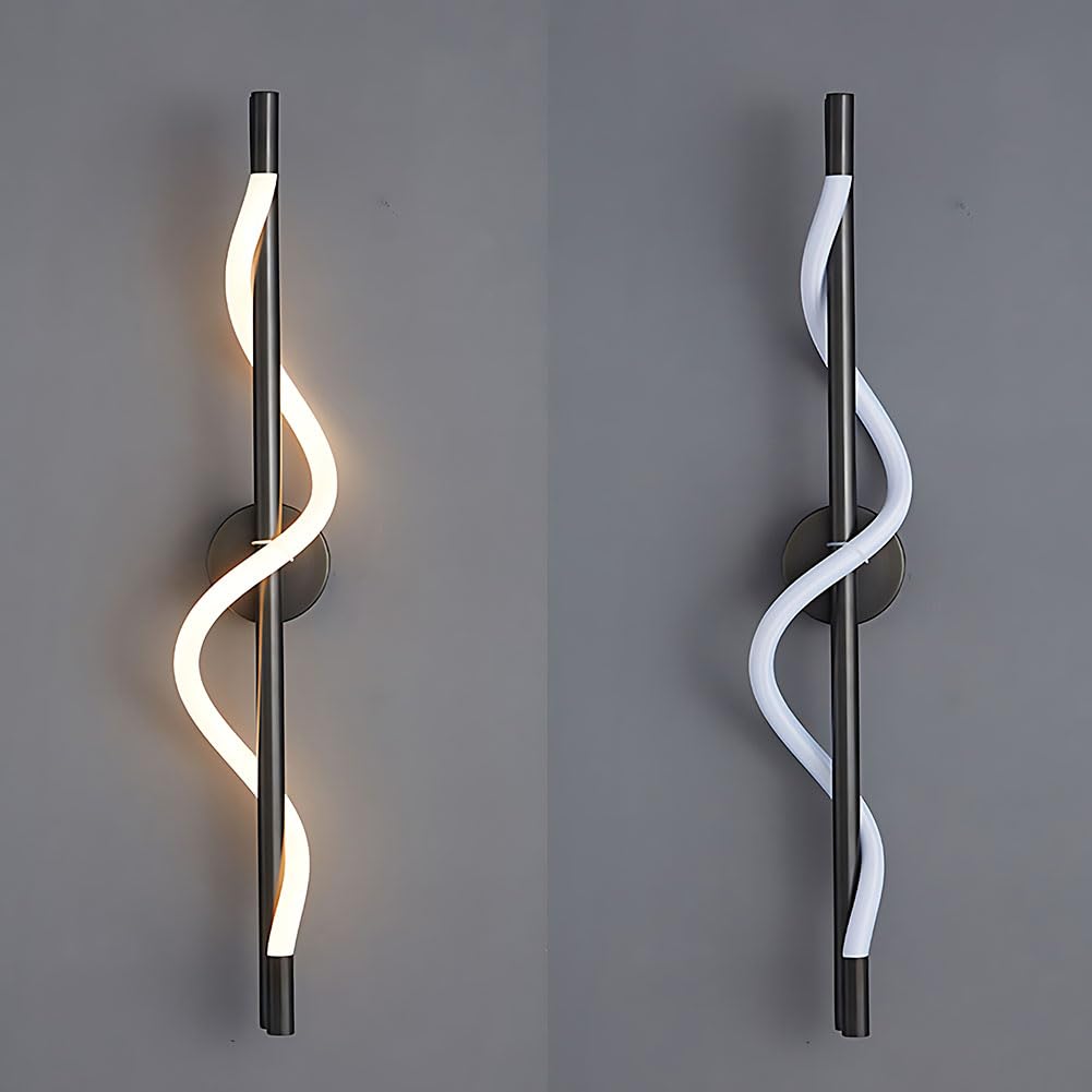 Aplique LED Largo Interior 3 Modos Color Cobre Lámpara De Pared 60CM 15W Aplique Moderno Negro Deco Industrial Iluminación Cálida Blanco 3000K para Estudio Salón