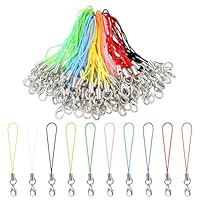 Quilax 100 Stück Handyanhänger Schlaufen,Handy Lanyard mit Karabiner,DIY Handyanhänger Bastelarbeit,Schlüsselanhänger-Bastelset zum Aufhängen Weihnachtsbäumen,Key Pendant,für Sticks,Pfeife(10 Farben)