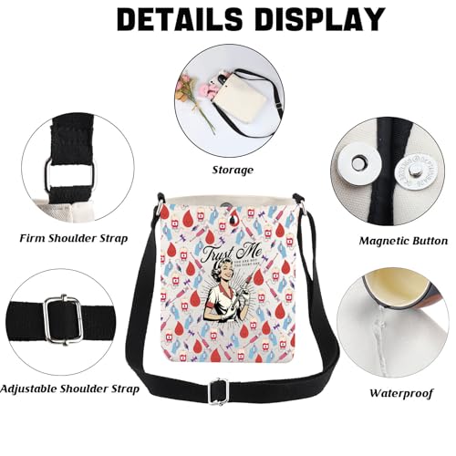 JNIAP Phlebotomist Crossbody Bag Phlebotomy Gifts Phlebotomy Nurse Gift Phlebotomy Technician Shoulder Bag3