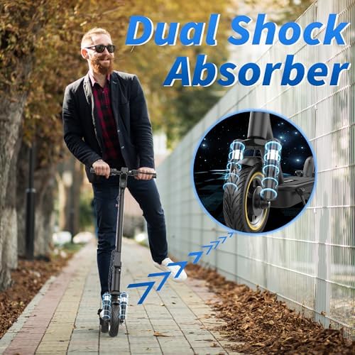Electric Scooter, 350W Scooter, 19 MPH Max Speed & 15/23 Miles Range, Quick Folding Design, 8.5" Solid Tire, Comfortable Riding, Widened Deck, Cruise Control, Smart APP - 2