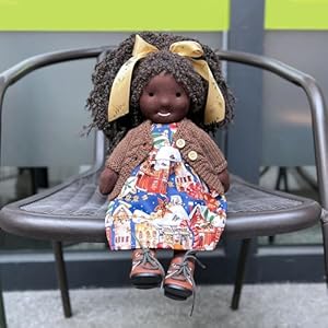 Handmade birthday present for girl waldorf black doll collect rag doll with exquisite box jola 12  urban country home decor