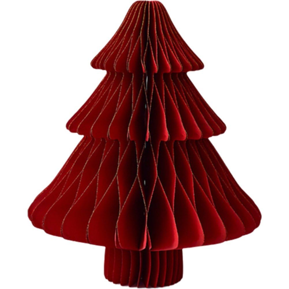 Luxylei Honeycomb Paper Christmas Tree Folding Mini Christmas Tree Destop Decoration Modern Christmas Party Supplies for Home