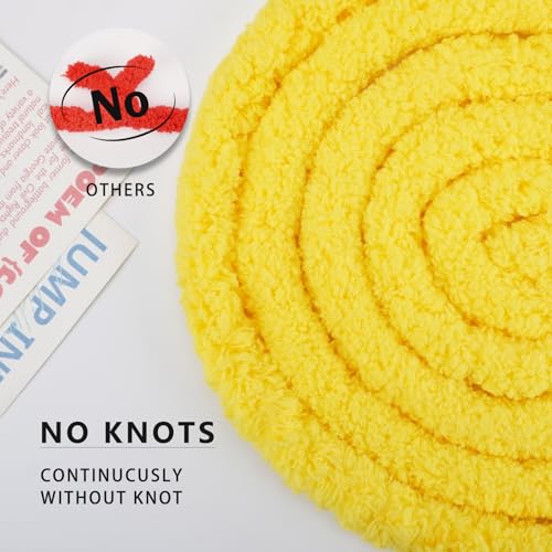 Chunky Yarn for Hand Knitting, Chunky Chenille Blanket Yarn for Crocheting, Bulky Soft Fluffy Chenille for Blanket Project, 8 Pack of 8oz/25yds, Vibrant Yellow