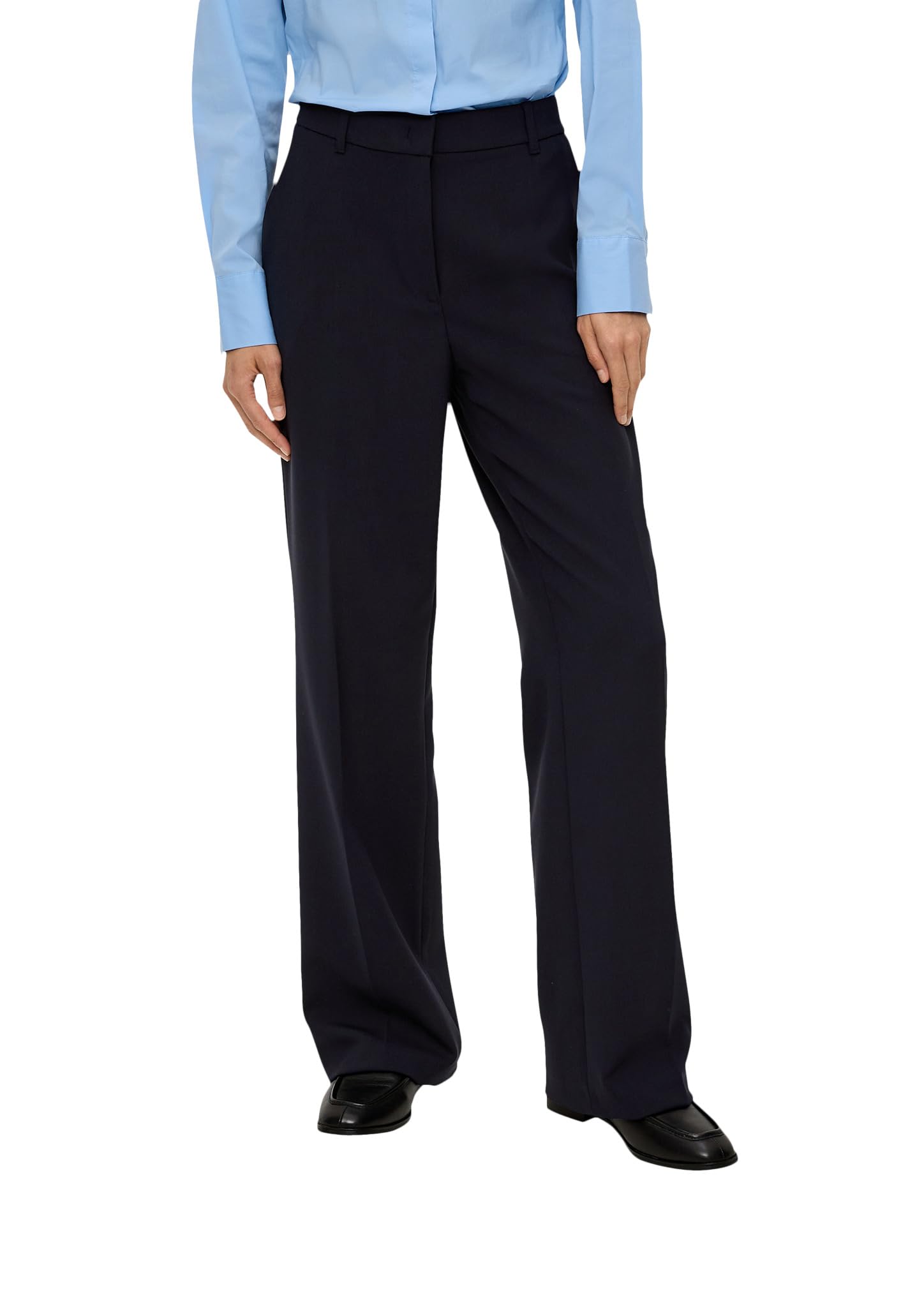 s.Oliver Regular: Wide Leg Hose aus Viskosemix