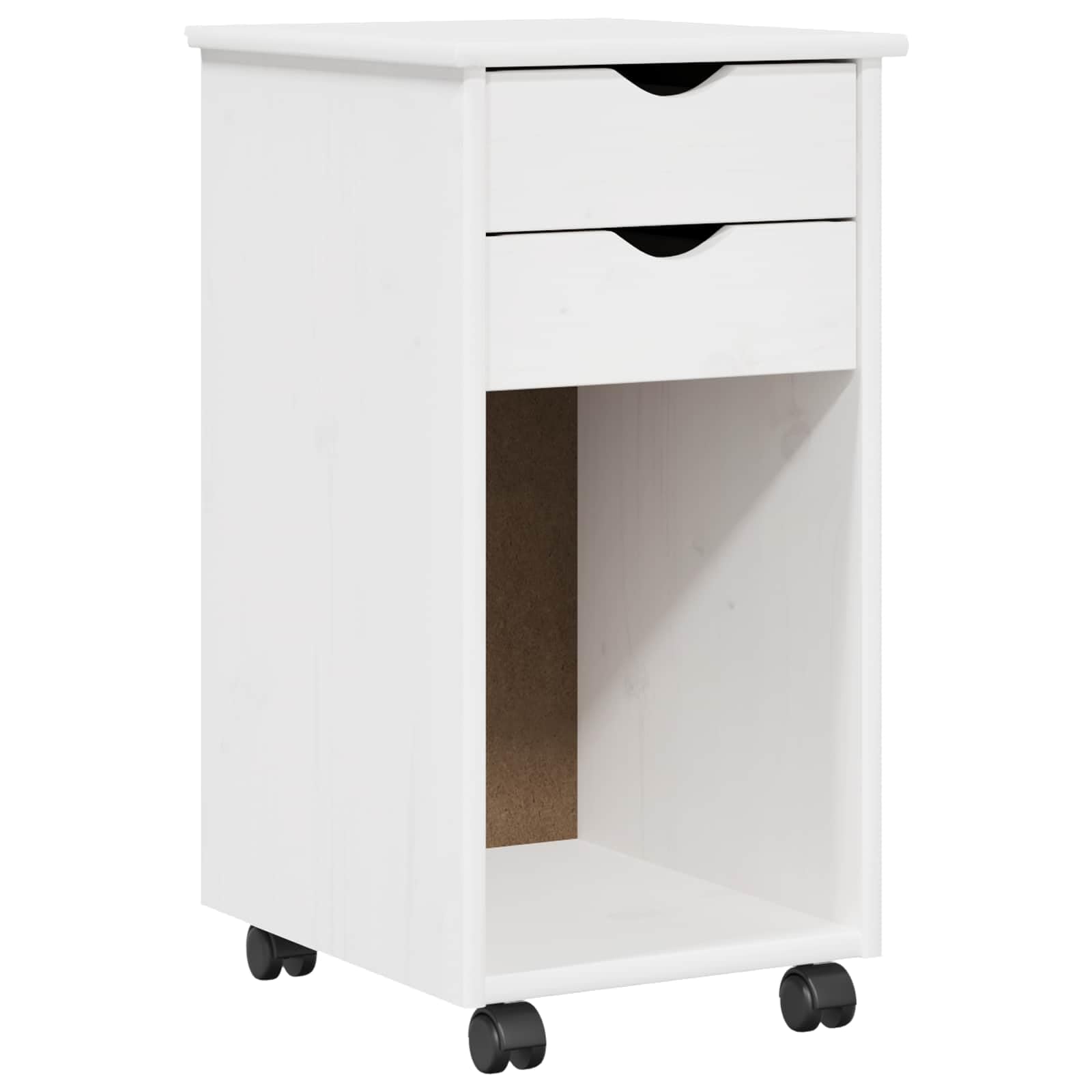 vidaXL Gabinete rodante 34 x 39 x 65,5 cm Pino Macizo, Escritorio de Estudio, diseño Rectangular Minimalista, con Mucho Espacio de Almacenamiento, para Oficina en casa
