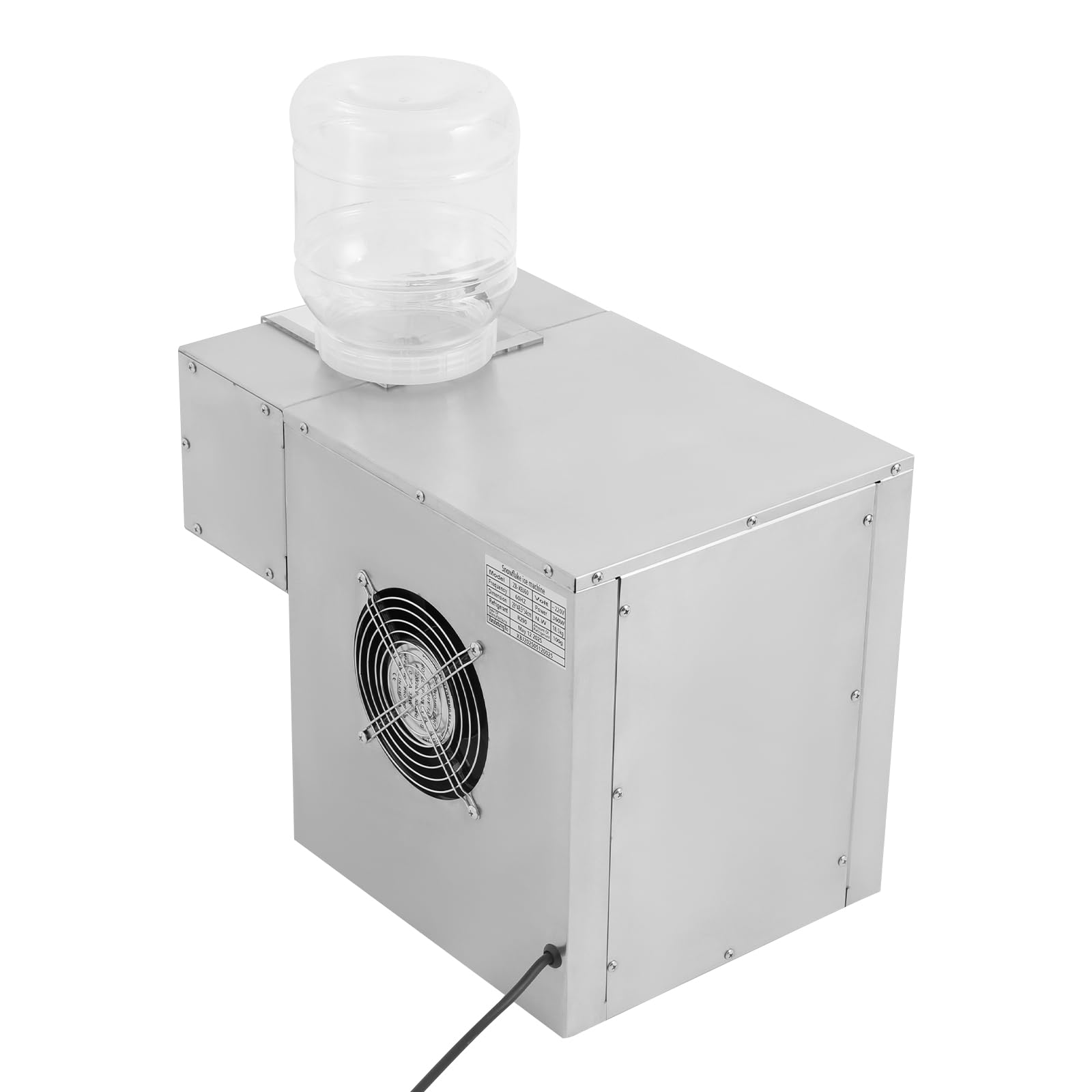 OUKANING Kommerzielle Schneeflocken-Eisbereiter Edelstahl 2x5L Behälter Schneeeis-Maschine 8 Geschwindigkeitsstufen 60kg/Tag