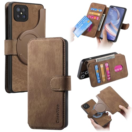Funda protectora para teléfono Compatible con Oppo A92S Funda tipo billetera con tarjetero Compatible with mujeres y hombres, funda de teléfono con tapa magnética de cuero PU, funda de teléfono desmon