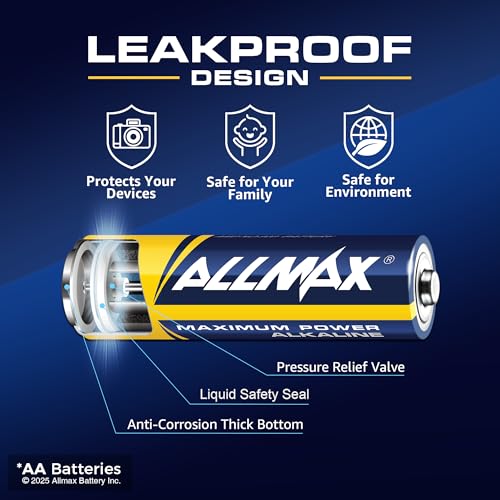 Image of Allmax AA Maximum Power Alkaline Batteries (12 Count) - 1.5V
