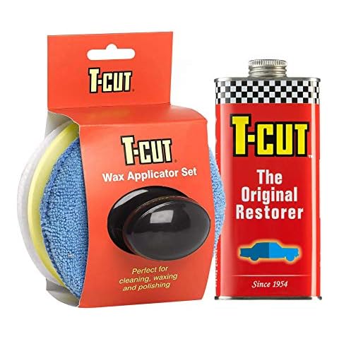 T-Cut Original Colour Restorer Car Polish 300ml plus a T-Cut Wax Applicator Set with Handle Cover