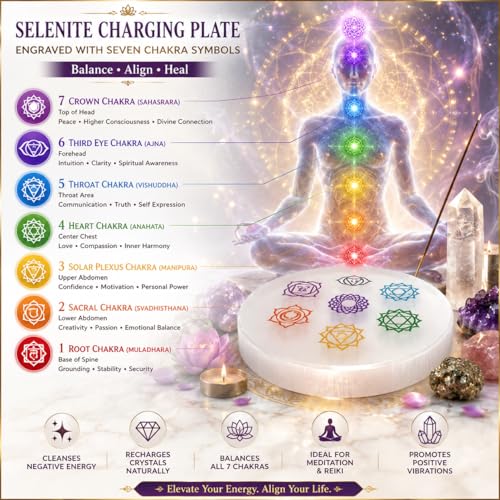 Image of inchOriginal Pyrite Stone with Natural Selenite Charging Plate | Lab Certified Crystal Set for Wealth, Business Luck, Reiki Healing & Vastu Energy inch (SEL+ COLOUR)
