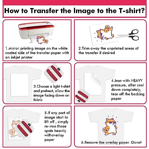 Papel de transferência premium Koala - 10 folhas de 21 x 28 cm para impressão de camiseta de tecido