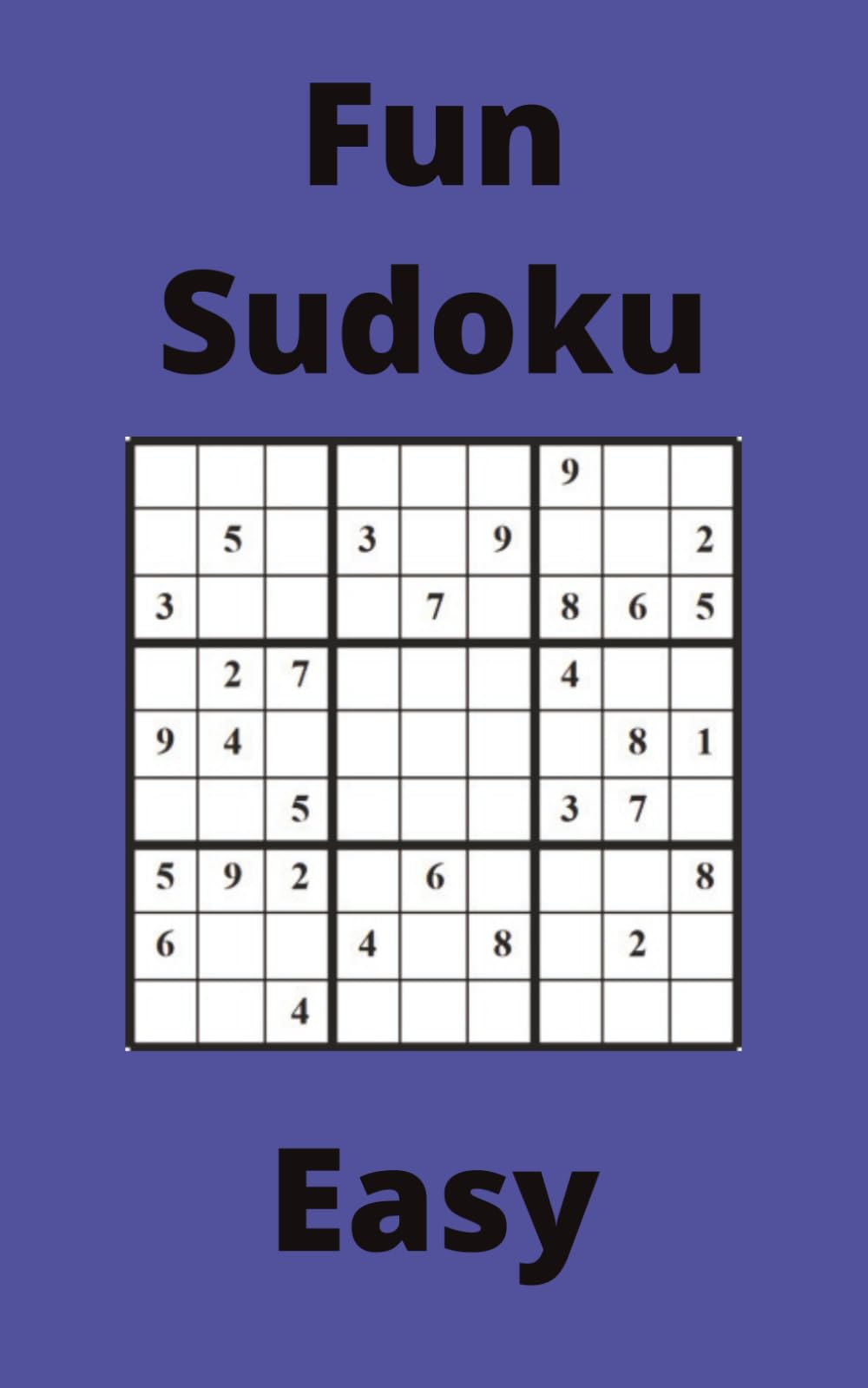 Blue Fun Sudoku Book, 9x9 Puzzles, 300 Pages, 5x8, Easy