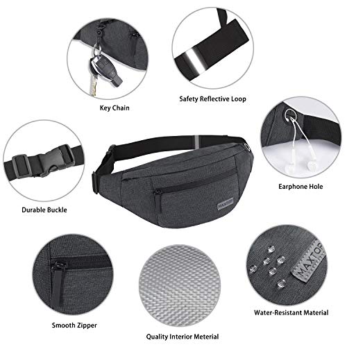 Image of Crossbody Fanny Pack Belt Bags Women Men Shoulder Sling Bag with 4-Zipper Pockets,Gifts for Enjoy Sports Festival Workout Traveling Running Casual Hands-Free Waist Pack Carrying All Phones, Large