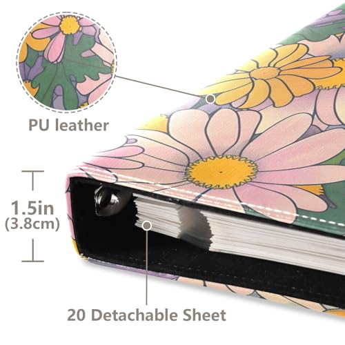 Álbum de fotos Scrapbook adhesivo DIY con flores en flor, encuadernador de 3 anillos, 40 páginas, 8x10 para memorias miniatura 4