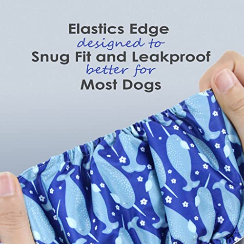 Image of wegreeco Washable Male Dog Belly Band (Stylish Pattern)- Pack of 3 - Washable Male Dog Belly Wrap, Dog Diapers Male (Whale, XS)