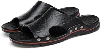 Amaonz Mens Slippers Outdoor Summer Genuine Leather Slides For Men Couple Non-Slip Women Home Fashion Casual Single Shoes Large Size