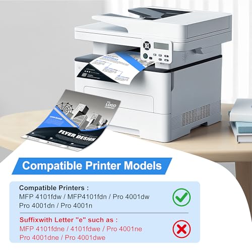 Image of 2 Pack - 148X W1480x 148A Toner Cartridge Black High Yield | Replacement for HP 148X 148A W1480A W1480X Works with for HP Pro 4001dw 4001dn 4001n MFP 4101fdw 4101fdn Printer