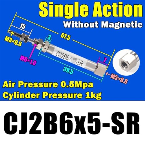 Mini vérin pneumatique CJ2B empêchant l'encombrement dans les espaces restreints