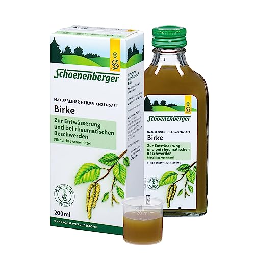 Schoenenberger - Birke naturreiner Heilpflanzensaft - 1x 200 ml Glasflasche - freiverkäufliches Arzneimittel - unterstützende Behandlung rheumatischer Beschwerden