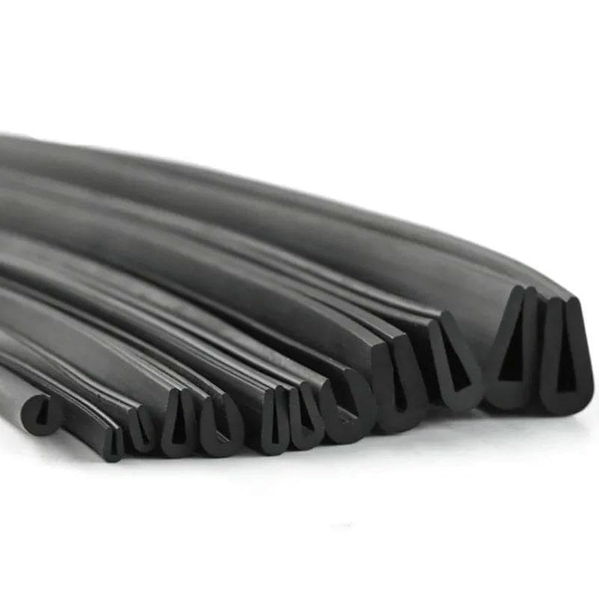 Striscia di gomma a U per la protezione dei bordi di pannelli in vetro, metallo e legno, per armadietti con fondo piatto, 6 mm - 2 U - 10 metri
