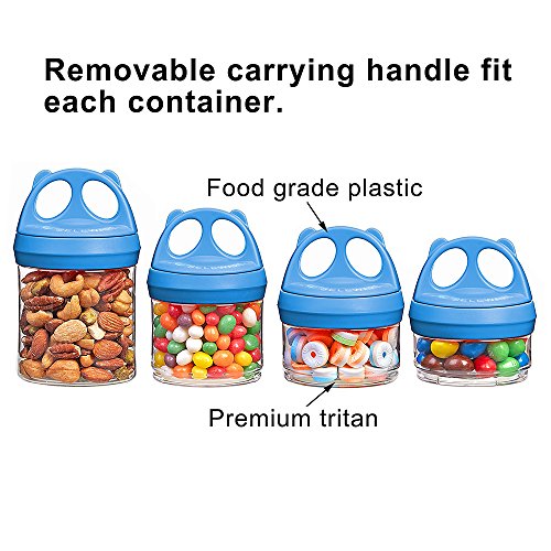 Image of BeneLabel Stackable Food Storage Containers with Twist Lock System - BPA-Free Tritan Containers for Travel, Formula, Protein Powder, Snacks - Leakproof & Dishwasher Safe - 31 oz (Blue)