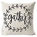 Daesar Coussin Canape Decoration, Housse de Coussin 40x40 Noir Blanc Coussin Déco Couronne Gather, Housse de Coussin Lin