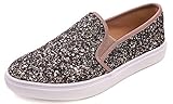 FEVERSOLE Women's Fashion Slip-On Sneaker Casual Flat Loafers Light Brown Size 8.5 M US