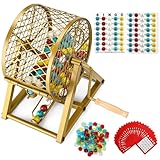GADFISH Bingo Game Set, Bingo Sets Adults for Large Group Seniors, 0.78' Bingo Balls with Steel Cage, 30 Cards, Board and Chips for Adults Parties, Game Night, Community