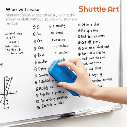 Image of Shuttle Art Dry Erase Markers, 16 Pack Black Whiteboard Markers,Fine Tip Dry Erase Markers for Kids,Perfect for Writing on Whiteboards, Dry-Erase Boards,Mirrors,Calender,School Office Supplies