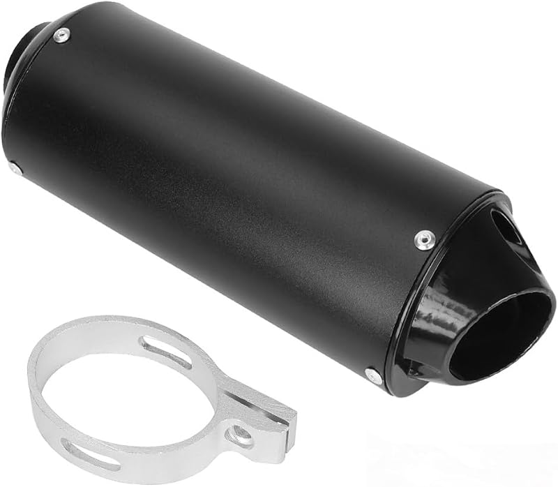 Silenciador y abrazadera de tubo de escape de 32 mm para motocicleta 50cc 70cc 90cc 110cc 125cc 150cc 160cc para Honda Yamaha Kawasaki Taotao Sport-B Pit Bike Dirt Bike 4 ruedas ATV Quad Motocross negro
