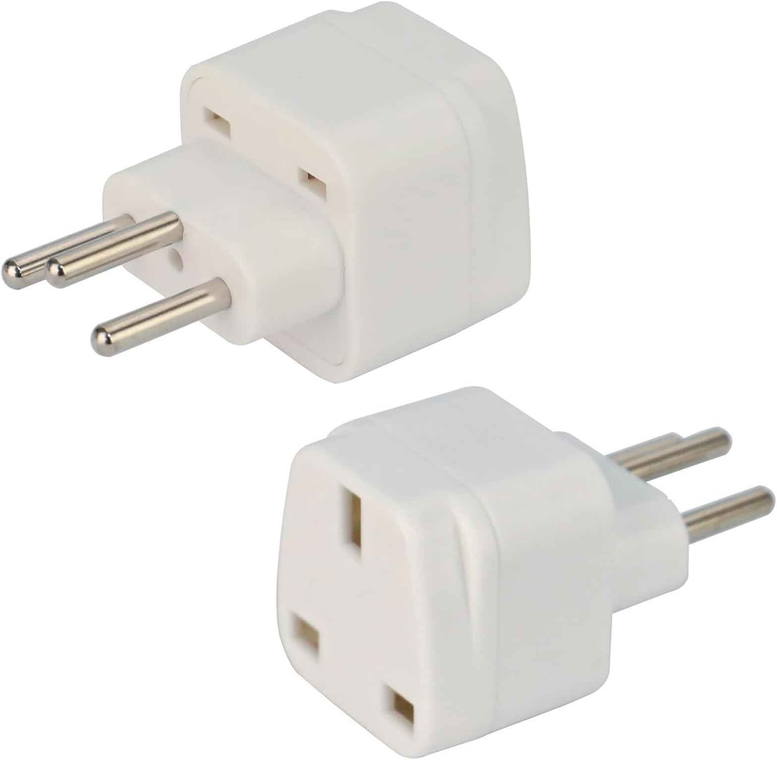UK to Swiss Plug Adapter, 2 Pack Switzerland Plug Adapter, Grounded Swiss Plug, Travel Adapter for Switzerland, Jordan, Liechtenstein, Madagascar, Rwanda and More, Type J, White