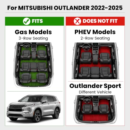 Image of LASFIT Floor Mats for Mitsubishi Outlander 2020-2025, Not for PHEV or Sport