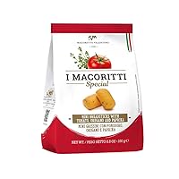 Vista 1 de I Macoritti Mini palitos de pan crujientes, auténticos palitos de pan italiano Grissini, sabor a tomate, orégano y pimentón, 8.82 onzas