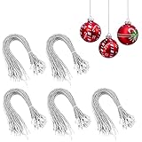 Fox Claw YILE - Colgador de adorno de 20,3 cm, con cierre a presión, cordón metálico con cierre a presión para decoración de fiestas de Navidad (plata, 500)